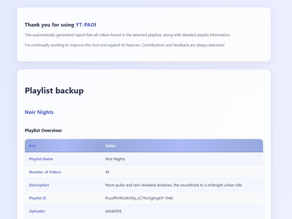 YT-PAO YouTube Playlist Analyzer Project Thumbnail